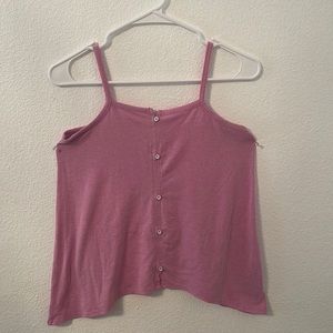 pink button down tank top